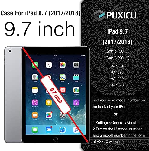Ipad kılıfı 6th Nesil/iPad 5th Nesil (9.7 inç, 2018/2017 Model), iPad Air 2 Kılıf, Sağlam Düşme Korumalı Tam Gövdeli Tablet Kapağı-Kırmızı