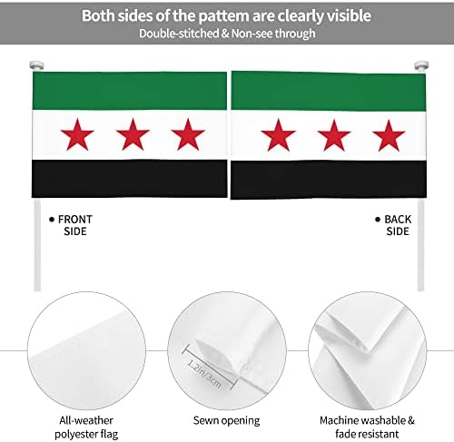 Suriye bayrağı Araba Bayrağı 12X18 İnç Çift Taraflı Araba Pencere Bayrağı Açık Araba Dekor Afiş