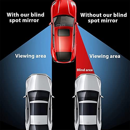 VARGTR 2'li Kör Nokta Aynaları, Ayarlanabilir Çubuklu ramed Dikdörtgen Kör Nokta Aynası, HD Cam ve ABS Gövde Dışbükey Geniş Açılı Dikiz