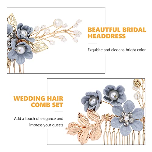NUOBESTY 4 adet Düğün El Yapımı Saç Tarak Seti Moda Çiçek Gelin Başlığı saç aksesuarları Gelin saç Tokası Gelin Düğün saç tokası Taklidi