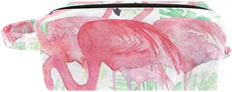 TBOUOBT Makyaj Çantası Seyahat kozmetik çantası Kılıfı Çanta Çanta Fermuarlı, Flamingo Monstera Palmiye Yaprağı