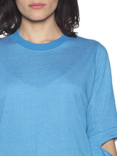ECOLİNE Giyim Çevre Dostu Kadın Poli Pamuklu Dirsek Yarıklı Sweatshirt (Camgöbeği, XL)