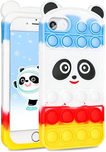 JoySolar Kulaklar Panda iPod Touch 5/6 için Kılıf Silikon Kılıflar Sevimli Tasarım Şanslı Funy Benzersiz Karakter Kawaii Eğlenceli