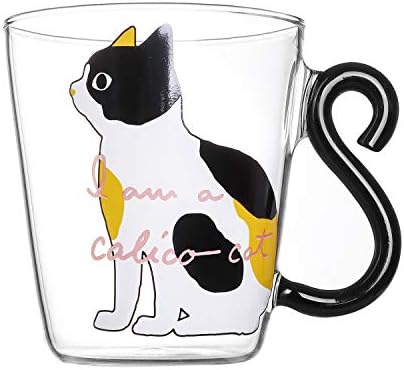 Sevimli Kedi Cam Suyu Fincan Yenilik Karikatür Kahve Kupa ile Kedi Kuyruk Kolu 250 ml Kedi Çay Bardağı Güzel Siyah Kedi Cam Süt Fincan