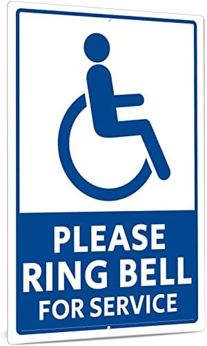 Putuo Dekor Lütfen Halka Kapı Zili Teslimat İşareti, Uyarı İşareti İç / Dış Mekan Kullanımı için, 12x8 İnç Alüminyum Metal