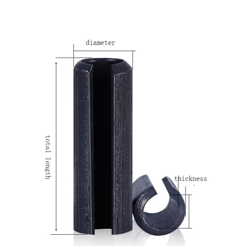 100 Parça Siyah Karbon Çelik Bahar Cotter pin,bölünmüş Bahar Dübel,Makine ve Ekipman için, Vb.Dış Çap M2. 5mm, Uzunluk 22mm.
