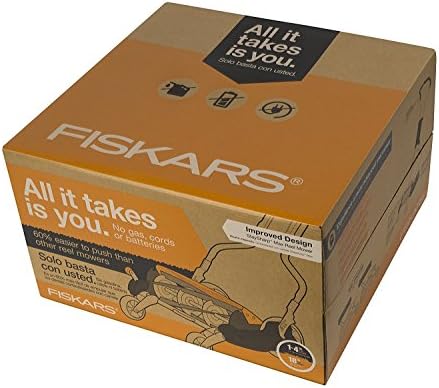 Fiskars StaySharp Max Reel Push Çim Biçme Makinesi-18 Kesim Genişliği-Manuel Akülü Çim Makası-Siyah