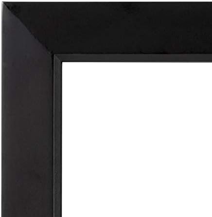 PRİNZ Evde Kadife Destekli Dakota Siyah Ahşap Fotoğraf Çerçevesi, 6,125 G x 8,125 Y-4” G x 6” Y Fotoğraf için Üretilmiştir, Siyah Kaplamalı