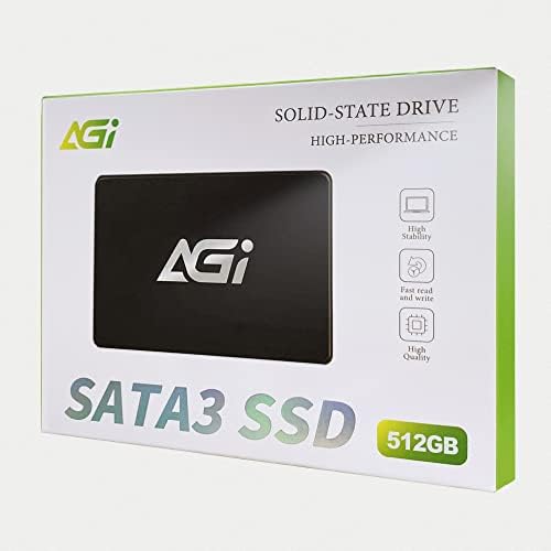 AGI 512 GB AI178 2.5 İnç SATA III SLC Önbelleğe Alma 3D TLC NAND Flash Dahili Katı Hal Sürücü SSD (R / W Hızı 530/510 Mbs'ye kadar)