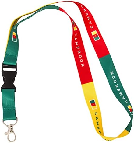 Çöl Kaktüs Ülke Kamerun Kordon Bayrağı Araba Anahtarları KİMLİK Rozeti Tutucu Anahtarlık Hatıra Ayrılabilir Ayrılıkçı Yapış Toka (Kordon)