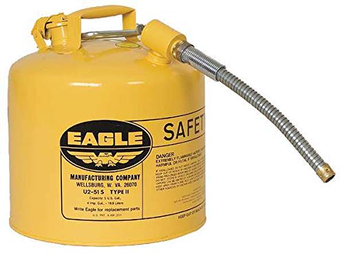Kartal U2-51-SY Sarı Galvanizli Çelik Tip ll Yanıcı Depolama Güvenlik Kutuları, 7/8 Esnek Metal Borulu, 5 gal, 13,5 Yükseklik, 0,5