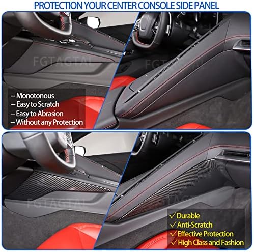 Chevrolet Corvette C8 2020-2023 ile Uyumlu Orta Konsol Yan Panel Ayar Kapağı, ABS Sürücü Yan Panel Kaplaması, Yardımcı Pilot Yan Orta