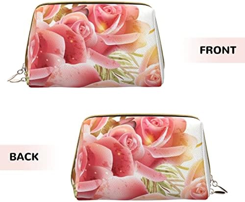 PSVOD Çiçeği Deri Kozmetik Çantası, Seyahat Fermuarlı Kozmetik Çantası, Kadınlar Ve Kızlar İçin Taşınabilir Kozmetik Çantası