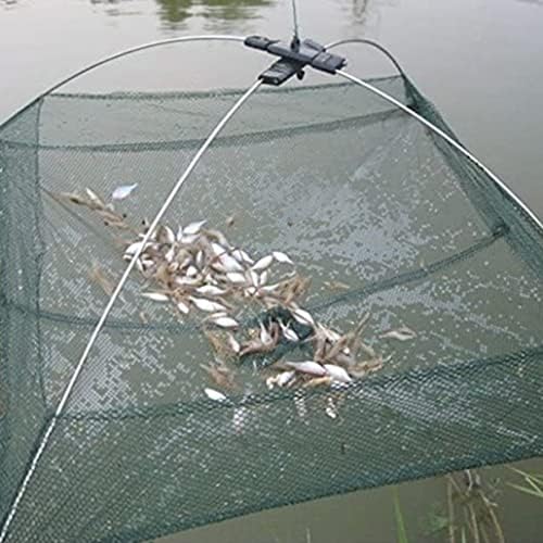 KUYYFDS Balıkçılık Katlanabilir Örgü Yemler Tuzak Şemsiye Cast Net, yengeç Karides Ağları 60 cm Yeşil