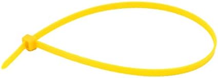 Yeni Lon0167 5mm x 300mm Kendinden Kilitlemeli Naylon Kablo Bağları Ağır Endüstriyel Tel Zip Bağları Sarı 100 adet (5mm x 300mm selbstsichernde