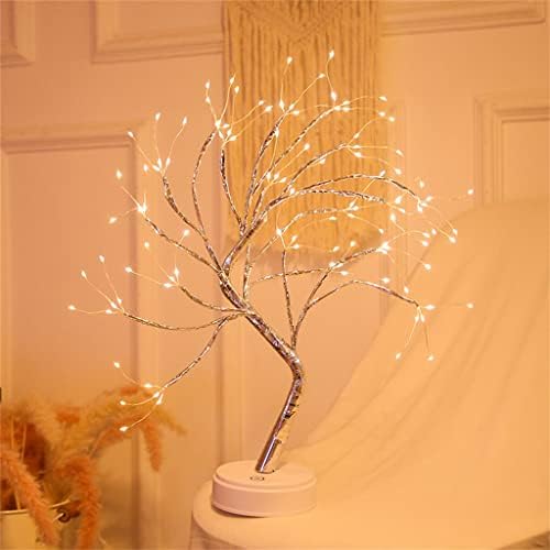 ZJHYXYH gece ışık Mini noel ağacı bakır tel çelenk lamba çocuklar ıçin ev yatak odası dekorasyon dekor peri ışık tatil aydınlatma (