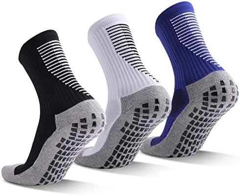 BangJıaju Kaymaz futbol çorapları Erkekler için 3 Pairs Erkek Çorap Kavrama Pedleri Atletik Çorap Futbol, Rugby, Basketbol, Beyzbol