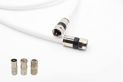 F Konnektörlü SUİRONG 30ft RG6 Koaksiyel Kablo, (Destek Konektörü Dönüştürme Adaptörü)- Geniş Bant ve HD TV, CATV, Kablo Modem, Uydu