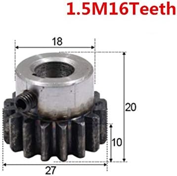 UTEYEEW Düz Dişli Pinyon 16 Diş Mod 1.5 M Delik 6 8 10 12mm Düz Diş Pozitif Dişli 45 Çelik CNC Dişli Raf İletim (delik Çapı : 6mm,