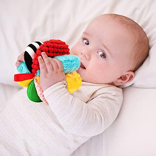 Bebek Bebekler için 8'i 1 Arada Duyusal Toplar, Duyusal Gelişim için Gökkuşağı Kumaş Bebek Oyuncağı, 6-12 Aylık Bebekler için Montessori