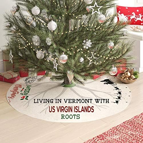 Annem Ve Ben Noel Ağacı Etek 44 İnç - ABD Virgin Adaları Kökleri ile Vermont'ta Yaşamak-Uzun Mesafe Noel Süsleri Kapalı Açık, Noel