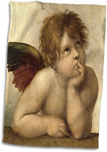 3dRose Raphael-Angel Sağ Havlu, 15 x 22, Beyaz