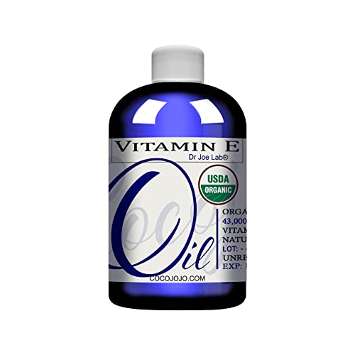 Organik E Vitamini Yağı-USDA Sertifikalı %100 Doğal, 43.000 IU GDO'suz Vegan Zulümsüz Yüz Cildi için Toplu Saç Vücut Tırnakları Tırnak