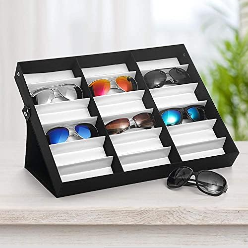 18 Yuvaları Güneş Gözlüğü saklama kutusu, Gözlük teşhir kutuları Kadın Erkek Gözlük Organizatör Kutusu Çoklu Gözlük Gözlük Vitrini
