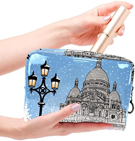 TBOUOBT Makyaj Çantası Seyahat Kozmetik Çantası Kılıfı Çanta Çanta ile Fermuar, Kar Kale Karikatür
