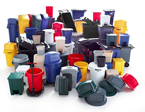 Rubbermaid Ticari Ürünler KABA Ağır Hizmet Tipi Yuvarlak Çöp / Çöp Kapağı, 55 Galonluk, Kırmızı, Rubbermaid Ağır Hizmet Tipi 55 Galonluk