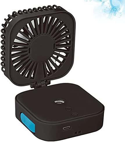 Sosoport 3 adet USB Sprey Nemlendirici Fan Taşınabilir Masaüstü led ışık Fan Yaz Soğutma Fanı Ev Ofis Okul Fan Boyun Asılı Fan (Siyah)