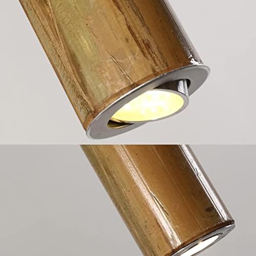 便利100 tek / 6 kafa bambu kolye ışık ayarlanabilir spot ile kişiselleştirilmiş yaratıcı bambu tüp kolye lamba Rustik çiftlik evi tarzı