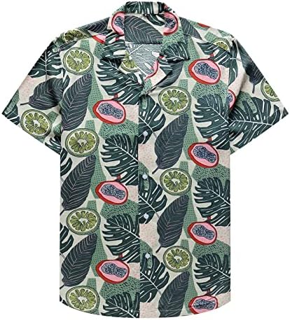 Erkek Hawaii Çiçek Gömlek Pamuk Keten Düğme Aşağı Tropikal Tatil Plaj Gömlek S-XXL