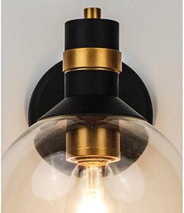 Maxim 10319CLBZGLD Kabin Üflemeli Kalın Şeffaf Cam Yuvarlak Dış mekan LED duvar Apliği, 1-Light 6 Watt, 13 Y x 10 W, Bronz / Altın