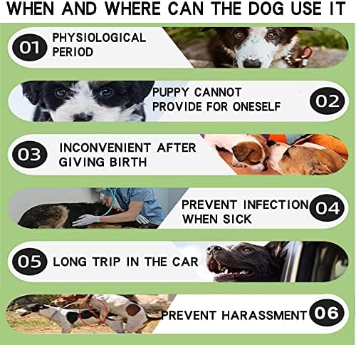 HOREDLA Dişi Köpek Bezi (3'lü Paket), Süper Emici Evcil Hayvan Eteği, Köpek Fizyolojik Pantolonu, Dönem için Yıkanabilir Köpek Bezi,