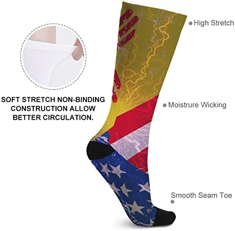 Yeni Meksika Amerikan Bayrağı Renk Blok Çorap Spor Yüksek Çorap Tüp Çorap Gençler için Yetişkin
