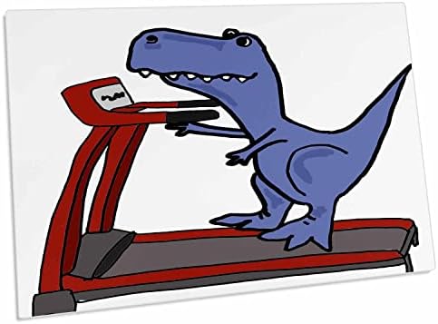 Koşu Bandı Egzersiz Karikatür 3dRose Komik Sevimli T-rex Dinozor - Masa Pedi Yer Paspasları (dpd-263929-1)