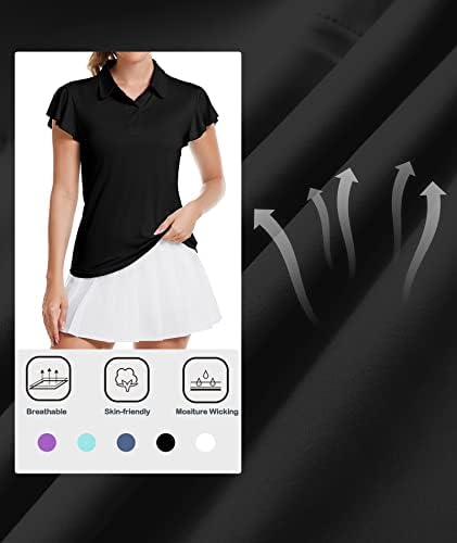 Küçük Güzellik kadın Golf Polo T Shirt Kısa Kollu Yakalı Hafif Atletik Baskı Tenis Rahat T-Shirt