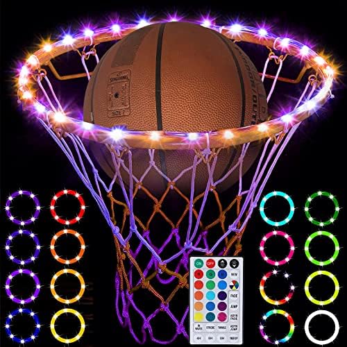 LED basketbol potası ışık, uzaktan kumanda basketbol jant LED ışık, 17 renk su geçirmez LED basketbol potası Uygun, Çocuklar için geceleri