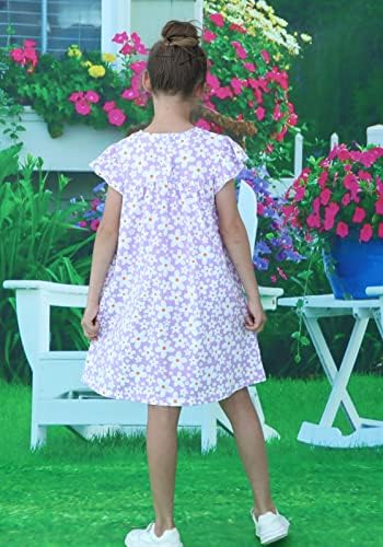 HİLEELANG Toddler Kız Kısa Kollu Elbise Paskalya Pamuk Rahat Yaz Aplikler Gömlek jarse elbiseler