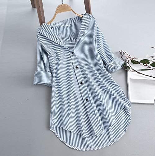 LYTRYCAMEV Bayan Üstleri Şık Rahat Yaz Bluzlar Kadınlar için Moda Zarif Kısa / Uzun Kollu Gömlek Gevşek Pamuklu T Shirt