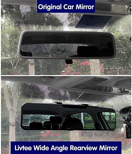 LıvTee Panoramik Dikiz Aynası 11.2(285mm), geniş Açı Dışbükey Eğri İç dikiz aynası Klip Orijinal Ayna Kör Nokta Ortadan kaldırmak için