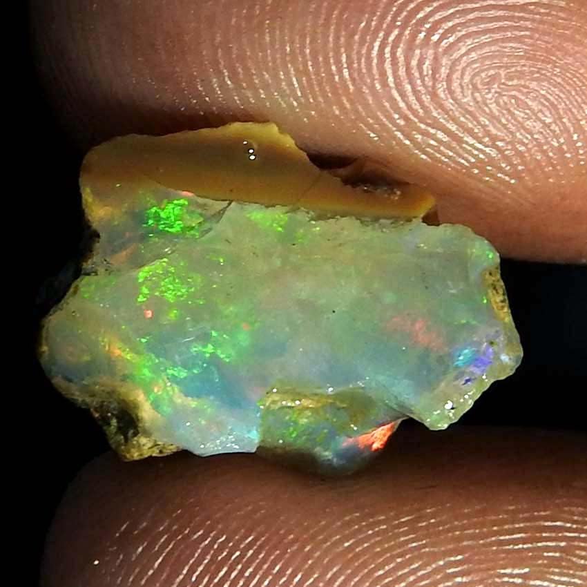 Jewelgemscraft™ 07.90 Ct. Ultra Yangın Ham Opal Taş, Doğal Kaba, Taş Kristalleri, Etiyopya Opal Kaya, Takı Yapma Malzemeleri, Çakra