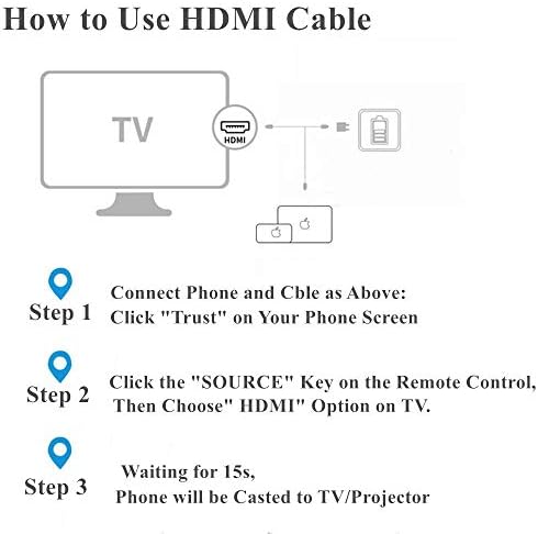 [Apple MFi Sertifikalı]iPhone ipad'den HDMI Adaptör Kablosuna Uyumlu, iPhone12/11/11pro max/XR/XS/X/8/7 iPad Pro Air Mini İpod'dan