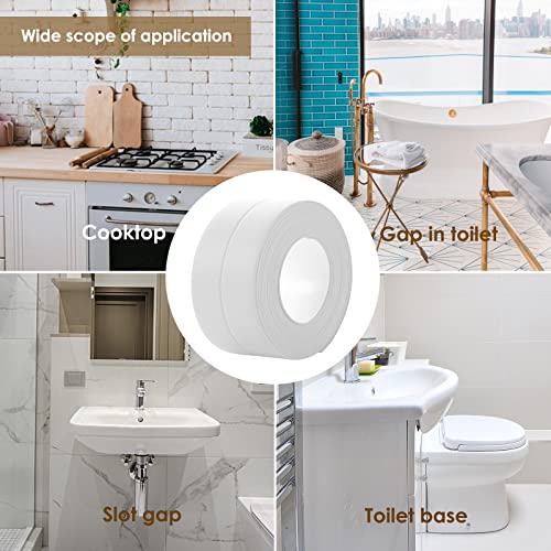 3 Paket Kalafat Şerit Bant PVC Kendinden Yapışkanlı Banyo ve Mutfak Kalafat Sızdırmazlık Bandı Tezgah,Lavabo,Banyo,Tuvalet,Küvet Zemin