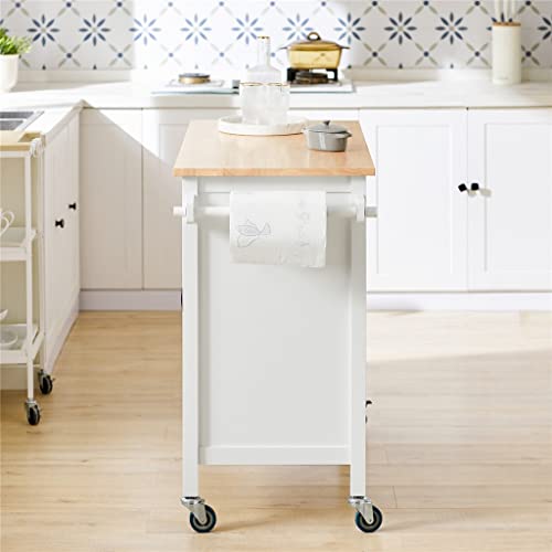 ZYZMH Tasarım Mutfak Arabası Tezgahlı Mutfak Adası Mutfak Dolabı Arabası Tekerlekli Büfe Beyaz Doğal ( Renk : A , Boyut: 127 x 94 x