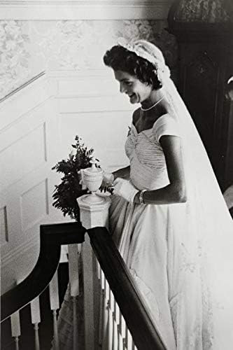 Tarihselfindings Fotoğraf: Jacqueline Lee Bouvier Kennedy Onassis, JFK Düğünü, Gelin, 1953, John F Kennedy
