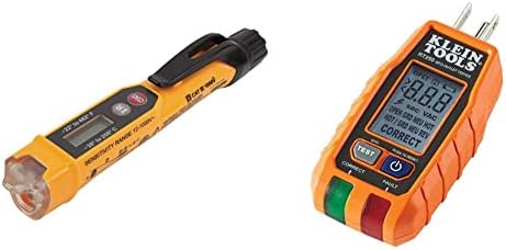 Klein Tools NCVT - 4IR Temassız Volt Test Cihazı, IR Termometreli 12-1000V AC Kalem ve LCD Ekranlı RT250 GFCI Priz Test Cihazı, Standart