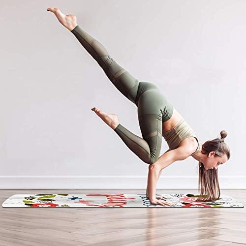 Unicey Hello Bahar Çiçek Kalın Kaymaz Egzersiz ve Fitness 1/4 Yoga mat Yoga Pilates ve Zemin Fitness Egzersiz (61x183 cm)