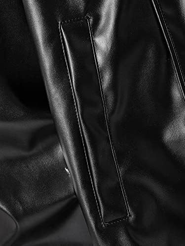 OSHHO Kadınlar için Ceketler - Erkekler Tişörtsüz Fermuarlı Deri Ceket (Renk: Siyah, Boyut: XX-Large)